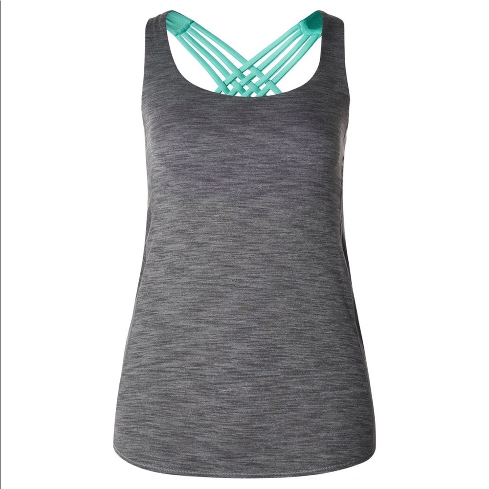 Lululemon Wild Tank in Heathered Slate/Bali Breeze, sz 8 LIKE NEW